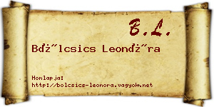 Bölcsics Leonóra névjegykártya